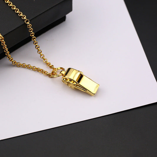 chrome hearts 24 gold holy sword whistle pendant